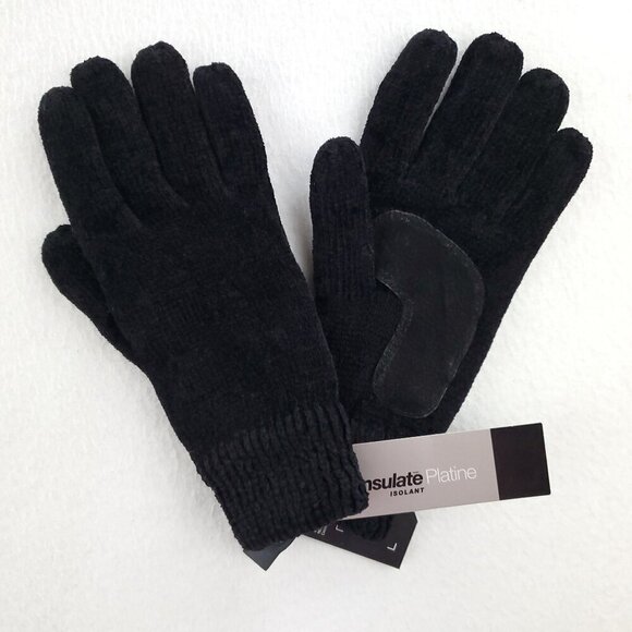 Isotoner Thinsulate Lined Gloves Soft Fuzzy Blk. Signature Casual Women One Size - Picture 4 of 14